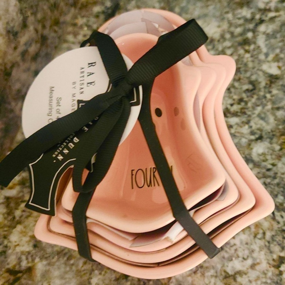 Rae Dunn Pink Ghosts nesting measuring cups set brand new - spooky charcuterie
